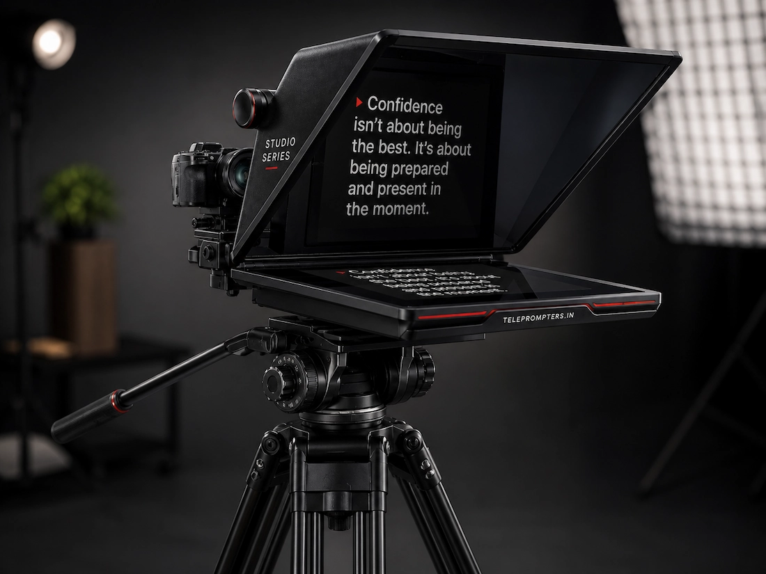 Studio interview setup with cameras